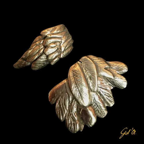 création bijoux plaqué or collection oiseaux de paradis, broches par Laurence Gossart, modèle unique artisanat Gabrielle d'Or
