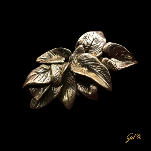 création bijoux plaqué or collection feuillage , bracelet en modèle unique et original par Laurence Gossart