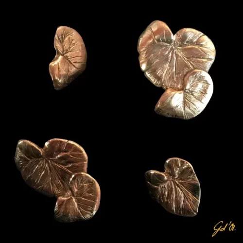 création bijoux plaqué or collection bégonias par Laurence Gossart, modèle unique artisanat, bijoux d artiste, Gabrielle d Or