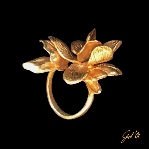 création bijoux plaqué or bague réglable par Laurence Gossart, modèle unique artisanat Gabrielle d'Or