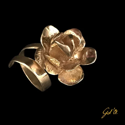 création bijoux plaqué or collection bouquet, réglable, bague par Laurence Gossart, modèle unique Gabrielle d'Or, artisan d art