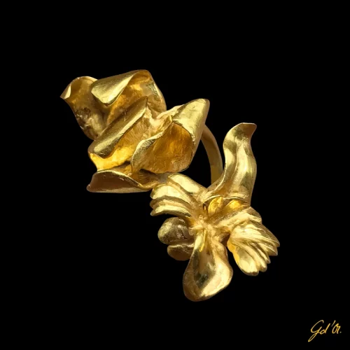 création bijoux plaqué or bague par Laurence Gossart, modèle unique Gabrielle d'Or