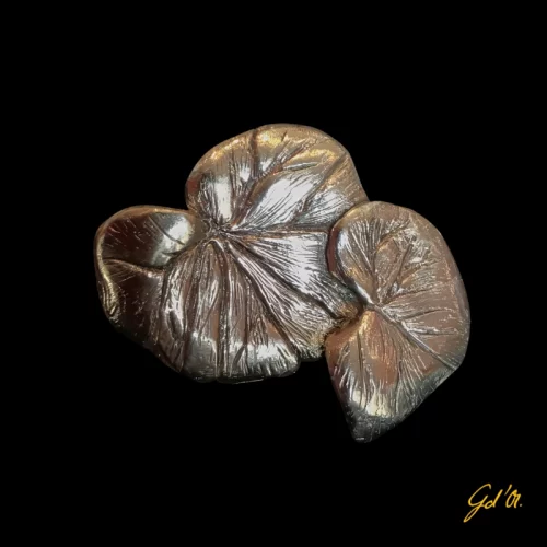 création bijoux plaqué or collection bégonias, boucle d oreille par Laurence Gossart, modèle unique artisanat marque Gabrielle d'Or