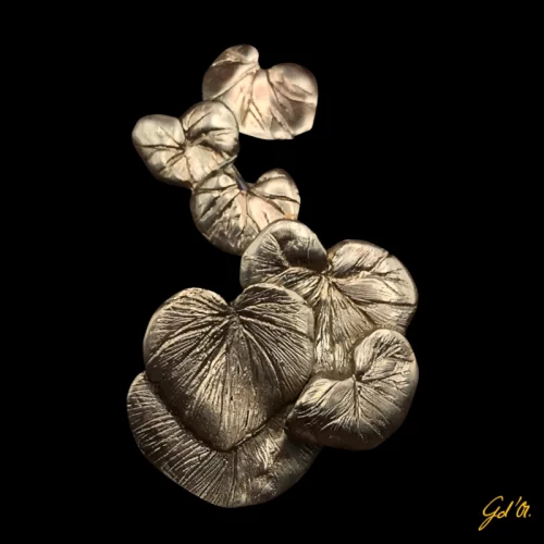 création bijoux plaqué or collection bégonias, bracelet par Laurence Gossart, modèle unique artisanat, bijoux d artiste