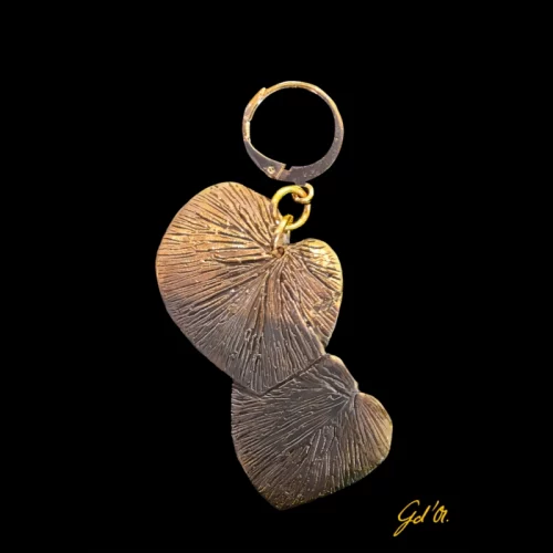 création bijoux plaqué or collection bégonias, boucle d oreilles par Laurence Gossart, modèle unique artisanat, bijoux d artiste