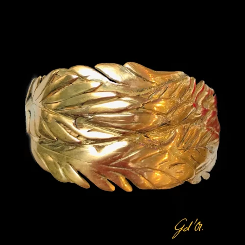 création bijoux or collection feuillage , bracelet par Laurence Gossart, modèle unique artisanat gabrielle d or