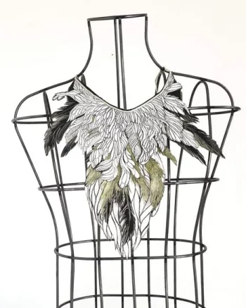 collier, collection pluie de plume, par Laurence GOSSART